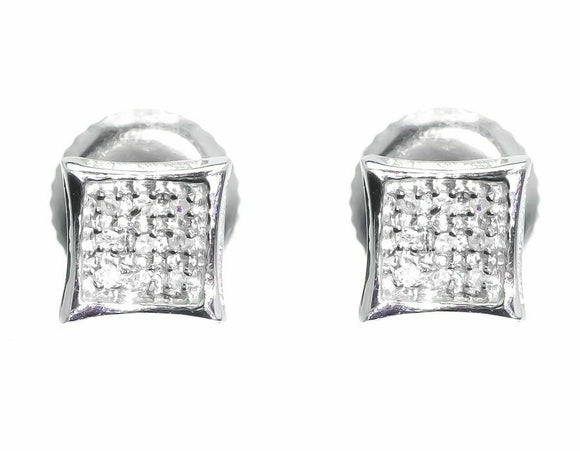 0.3ct Round Cut VVS1D Diamond Kite Cluster Stud Earrings 14k White Gold Finish