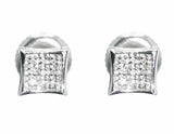 0.3ct Round Cut VVS1D Diamond Kite Cluster Stud Earrings 14k White Gold Finish