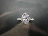 3Ct Marquise Cut VVS1 Diamond Accents Halo Engagement Ring 14K White Gold Finish