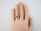 2ct Oval Cut Pink Ruby Engagement Ring Diamond Halo Floral 14k Yellow Gold Over