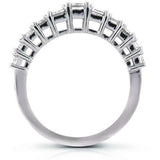 6Ct Emerald Cut Diamond Iced Half Eternity Wedding Band Ring 14K White Gold Over