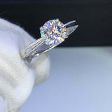 1.5ct Round Cut Diamond Engagement Ring Milgrain Solitaire 14k White Gold Finish