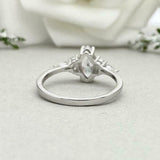 1.4ct Engagement Ring Marquise Cut Diamond Solitaire Petite 14k WhiteGold Finish