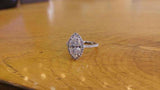 3Ct Marquise Cut VVS1 Diamond Halo Solitaire Engagement Ring 18K White Gold Over