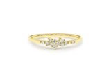 Cluster Minimalist Engagement Ring 1ct Round Cut Diamond 14k Yellow Gold Finish