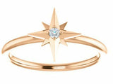 0.1ct Engagement Ring Round Cut Diamond Star Minimalist 14k Rose Gold Finish