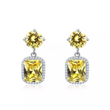 5Ct Radiant Cut Yellow Citrine Elegant Drop Earrings Women 14K White Gold Finish