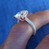 2ct Oval Cut VVS1 Diamond Gatsby Solitaire Engagement Ring 14k Rose Gold Finish