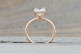 1ct Oval Cut Peach Morganite Engagement Ring Solitaire Women 14k RoseGold Finish