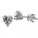 1.5ct Stud Earrings Heart Cut Diamond Solitaire Women 14k White Gold Finish