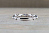 0.5ct Round Cut Diamond Wedding Band Antique Stackable 14k White Gold Finish