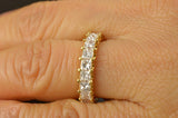 4Ct Princess Cut DVVS1 Diamond Full Eternity Wedding Band 14K Yellow Gold Finish