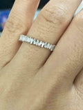 1.2ct Baguette Cut Diamond Wedding Band 14k White Gold Finish Promise Stackable