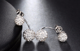 3ct Round Cut Diamond Double Sided Ball Women Stud Earrings 14k WhiteGold Finish