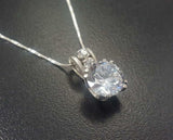 1.5ct Diamond Pendant Round Cut Brilliant Solitaire 14k White Gold Over NO CHAIN