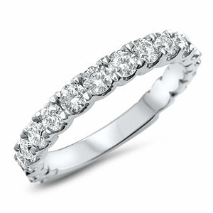 2.5ct Round Cut Diamond Stylish 3/4th Eternity Wedding Band 14k White Gold Over