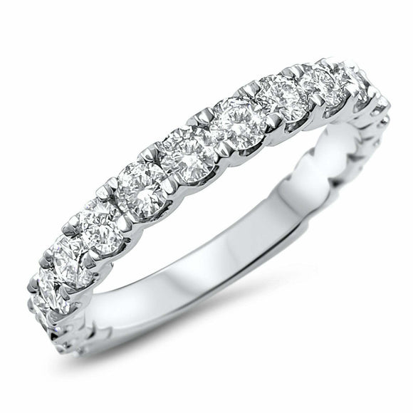 2.5ct Round Cut Diamond Stylish 3/4th Eternity Wedding Band 14k White Gold Over