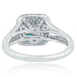 1.56ct Princess Diamond Engagement Ring Dual Halo Split Band 14k White Gold Over