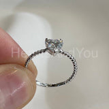 1ct Heart Simulated Diamond Twisted Rope Engagement Ring 14k White Gold Plated