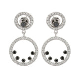 2.1ct Drop Earrings Round Cut Black Diamond Disc Cocktail 14k White Gold Finish