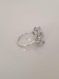 4ct Radiant Cut VVS1D Diamond Engagement Ring Three Stone 14k White Gold Finish