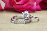 2ct Round Cut Moissanite Full Eternity Stacking Trio Set 14k White Gold Plated