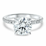 1.5ct Engagement Ring Round Cut Diamond Solitaire with Accent 14k WhiteGold Over