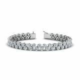 15ct Round Cut VVS1 Diamond Fancy Elegant Tennis Bracelet 14k White Gold Finish