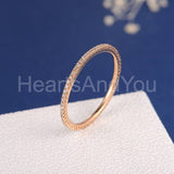 0.3ct Round Cut Moissanite Full Eternity Wedding Band 14k Yellow Gold Plated