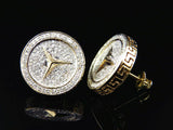 1.5ct Round Cut VVS1 Diamond Car Logo Stud Earrings Women 14k Yellow Gold Finish