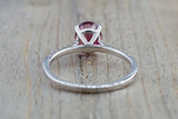 1.6ct Oval Cut Pink Ruby Engagement Ring 14k White Gold Finish Diamond Accents