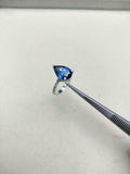 1.2ct Engagement Ring Pear Cut Blue Sapphire Diamond Accent 14k WhiteGold Finish