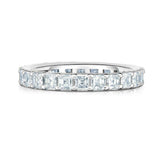 2ct Asscher Cut Diamond Wedding Band 14k White Gold Finish Stylish Full Eternity