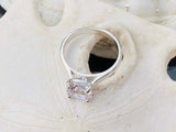 1.5ct Engagement Ring Cushion Cut Diamond Solitaire Design 14k White Gold Finish