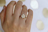 2.2ct Marquise Cut Diamond Engagement Ring 14k Yellow Gold Finish Cluster Flower