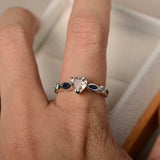 1ct Engagement Ring Heart Cut Morganite Solitaire with Accent 14k WhiteGold Over