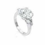 2.6ct Round Cut Diamond Pear Accents Trilogy Engagement Ring 14k White Gold Over