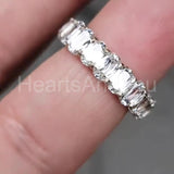 2.5ct Oval Simulated Diamond Full Eternity Wedding Band 14k White Gold Plated