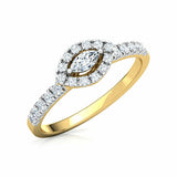 1.3ct Engagement Ring Marquise Cut Diamond Accent Halo 14k Yellow Gold Finish