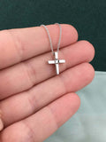 0.1ct Round Cut VVS1D Diamond Holy Cross Pendant with Chain 14k WhiteGold Finish