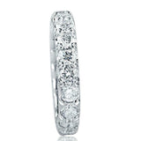 3ct Round Cut Diamond Wedding Band Ring Full Eternity Iced 14k White Gold Finish