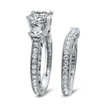 5Ct Round Cut Diamond Vintage Bridal Set Engagement Ring 14K White Gold Finish