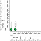 2ct Drop Earrings Oval Cut Green Emerald Leaf Design 14k White Gold Finish