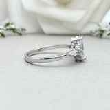 1.4ct Engagement Ring Marquise Cut Diamond Solitaire Petite 14k WhiteGold Finish