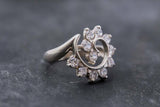 1.5ct Engagement Ring Round Cut Diamond Swirl Twist Design 14k White Gold Finish