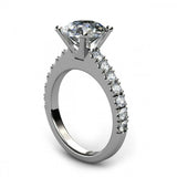 2ct Round Diamond Solitaire With Accents Engagement Ring 14k White Gold Finish