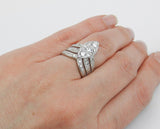 4ct Round Cut Diamond Art Deco Split Band Engagement Ring 14k White Gold Finish