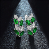 2Ct Marquise Cut Green Emerald Diamond Elegant Drop Earrings 14K White Gold Over