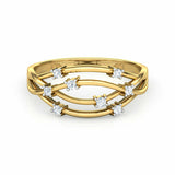 0.6ct Engagement Ring Round Cut Diamond Cluster Twigs 14k Yellow Gold Finish