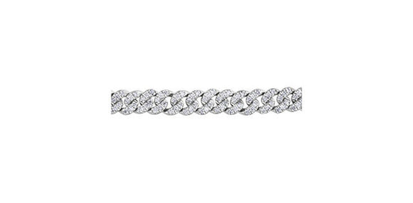 4ct Round Cut Moissanite Cuban Link Tennis Bracelet 14k White Gold Plated